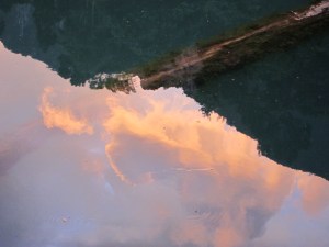 clouds reflected on the lake