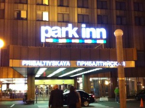 Our hotel. Park Inn isn't exactly a Russian name...but the Pribaltiskaya part...that's the part i like.