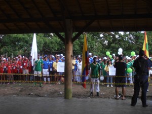 The athletes from the 3 communities marched into the opening ceremonies.