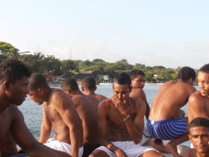 Relaxed before their race, we take them out to the start.