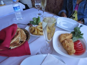 Afternoon Prosecco and nibbles.