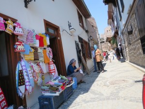 Inside the old fort in Ankara. I loved seeing women on the street working on their handicrafts. I wanted to take a close-up of this lady, who has a beautiful, National Geographic, face. But it felt like I would be intruding, so I didn't ask.