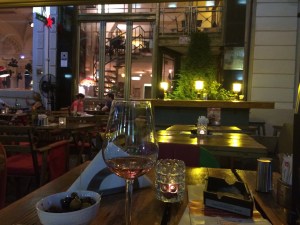 Back at Café Van Gogh. This was my family's meeting spot last summer when we were in Bucharest for the wedding. 