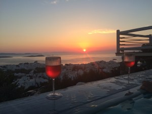 The day we arrived - a sunset swim at the hotel pool where my friends stayed. And of course, some rosé.